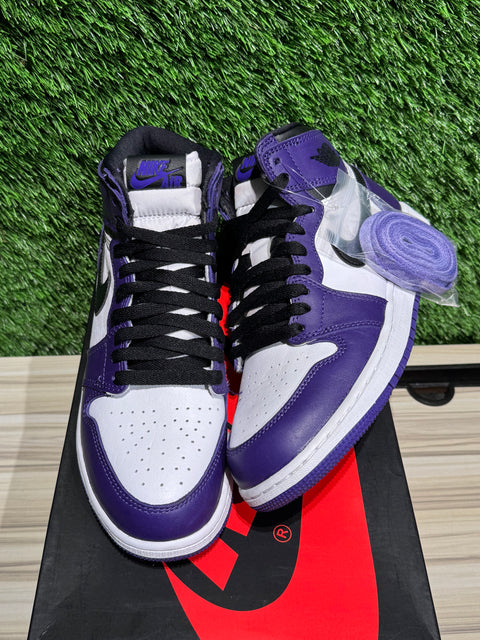 Jordan 1 Retro High Court Purple White (GS) Sz 6Y