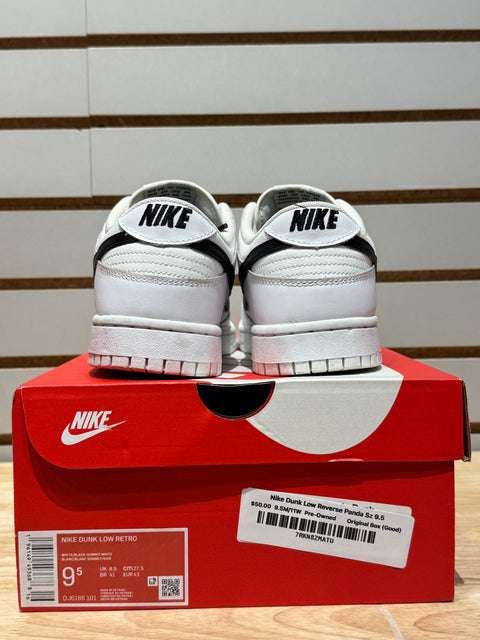 Nike Dunk Low Reverse Panda Sz 9.5