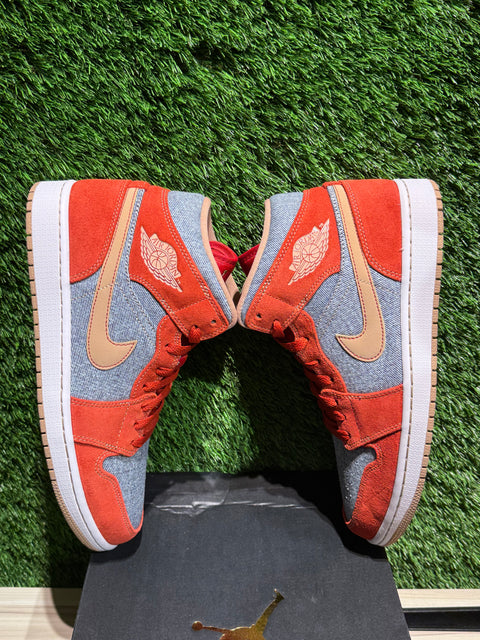Jordan 1 Mid Denim Red Sz 10M