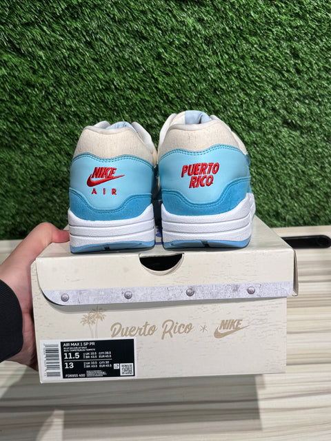 Nike Air Max 1 Puerto Rico Blue Gale Sz 11.5