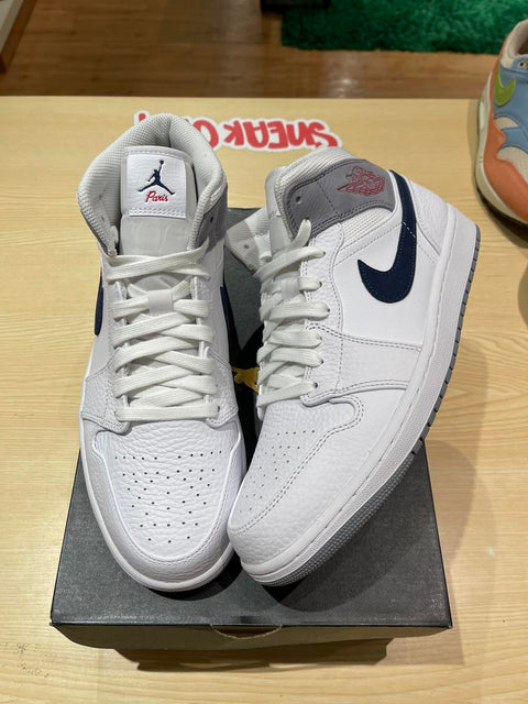 Jordan 1 Mid Paris White Sz 10.5