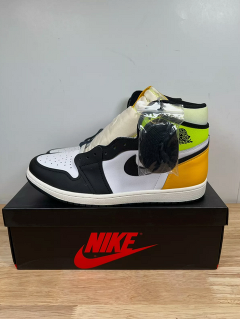 Jordan 1 Retro High White Black Volt University Gold