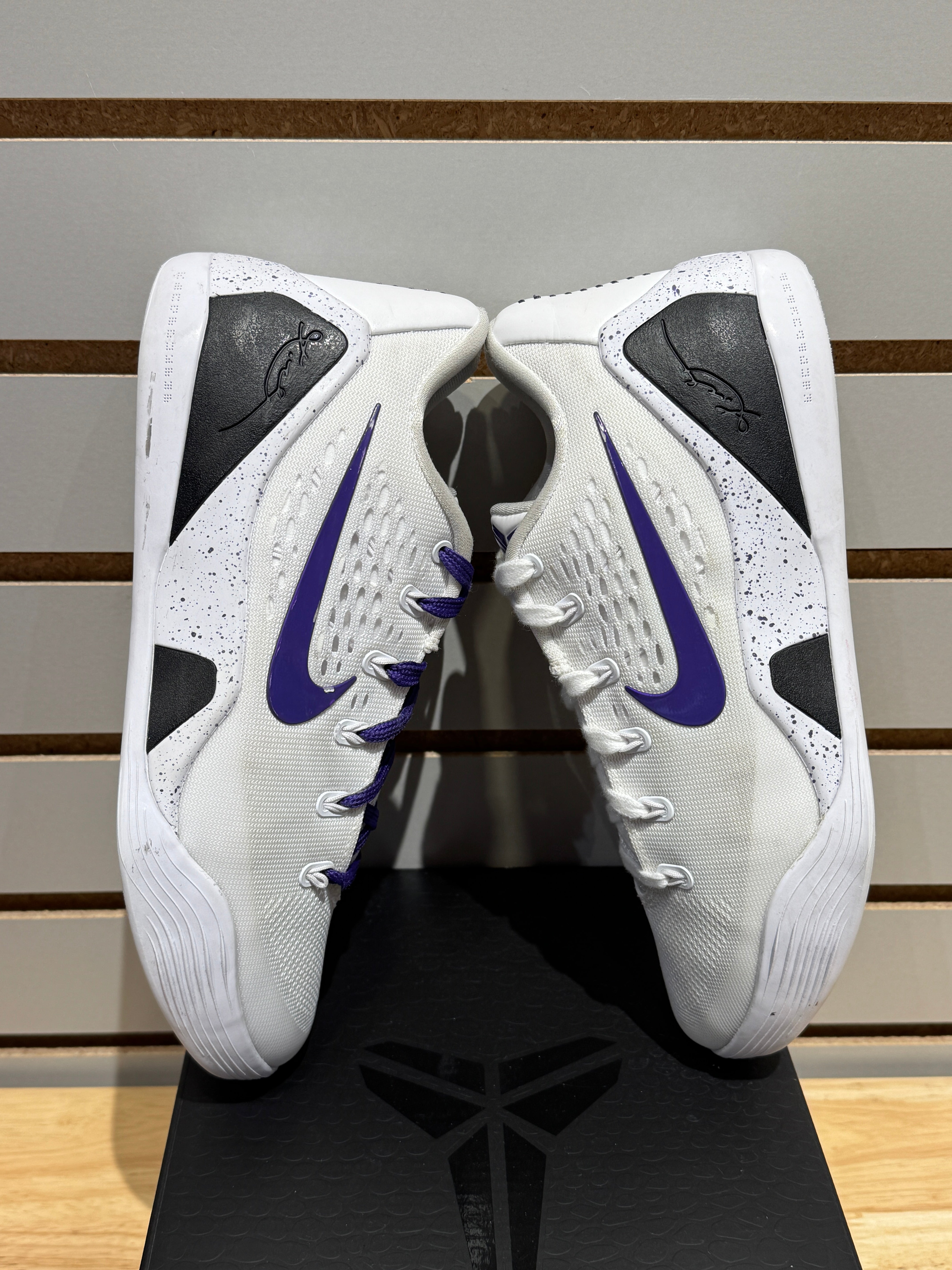 Nike Kobe 9 Elite Low EM Protro White Court Purple Sz 6M – Sneak City