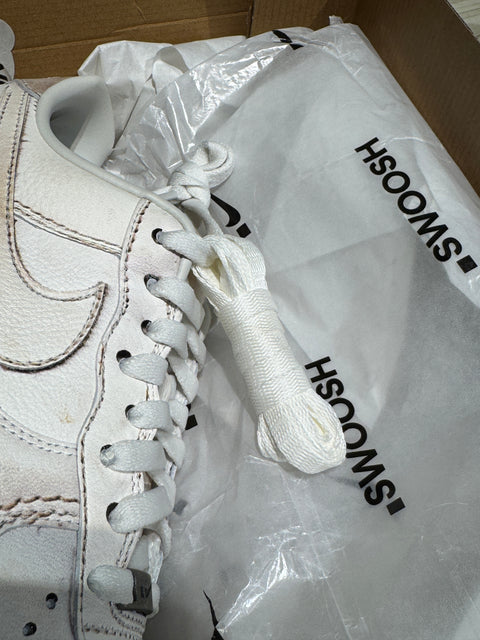 Nike Air Force 1 Low .SWOOSH Dirty Triple White Sz 11