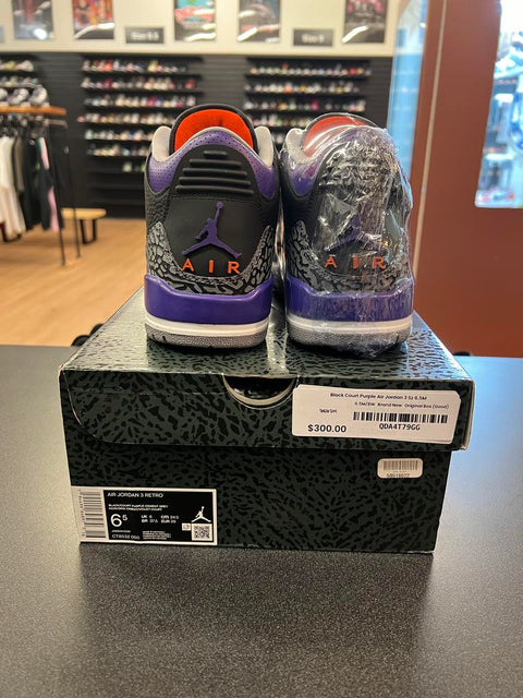 Black Court Purple Air Jordan 3 Sz 6.5M