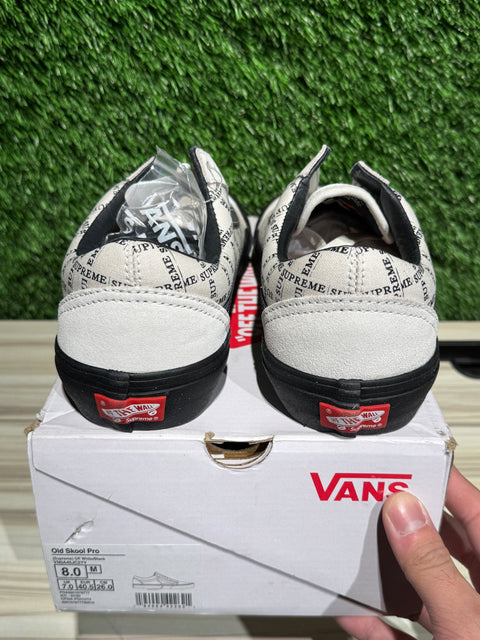 Vans Old Skool Supreme Grid White Sz 8M