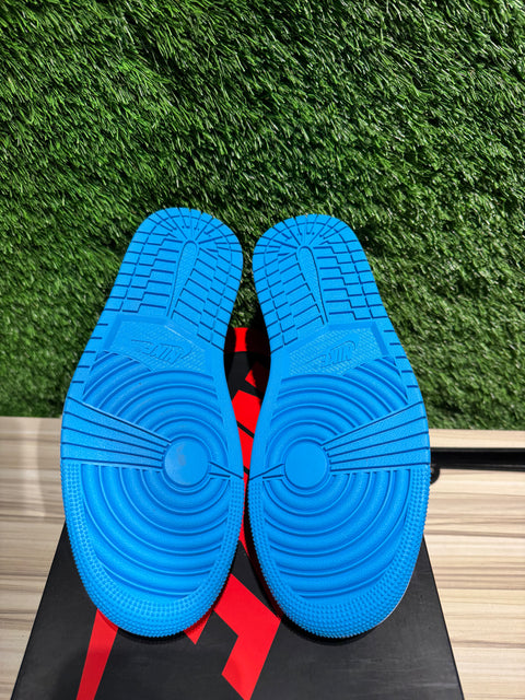 Jordan 1 Retro Low OG Black Dark Powder Blue Sz 7.5M