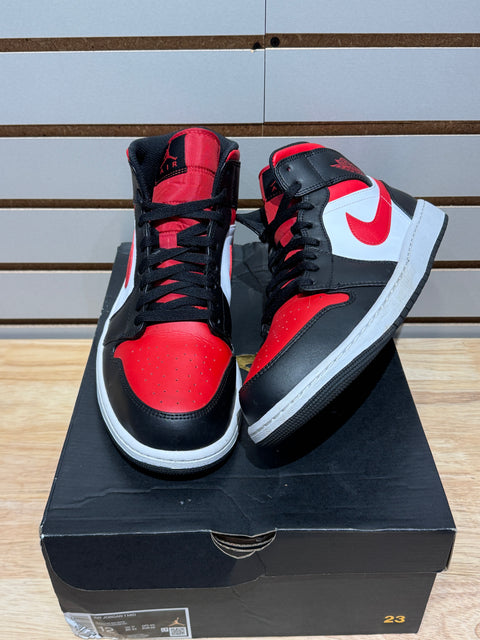 Jordan 1 Mid White Black Red (2022) Sz 12