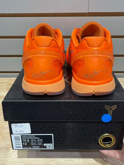 Nike Kobe 6 Protro Total Orange Sz 10.5