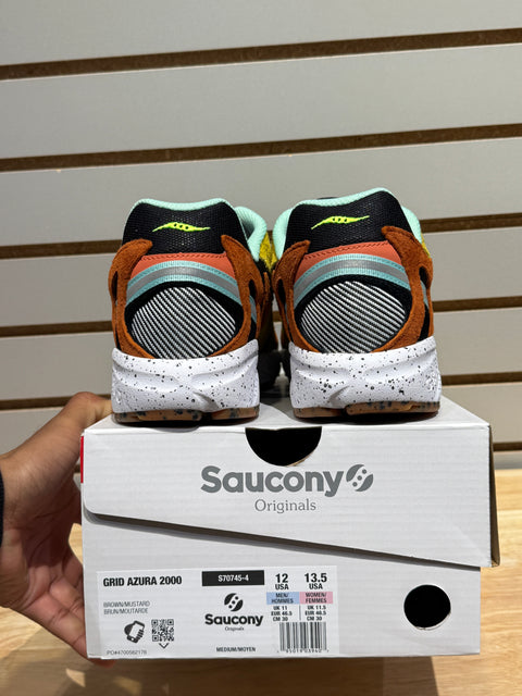 Saucony Grid Azura 2000 Brown Mustard Sz 12