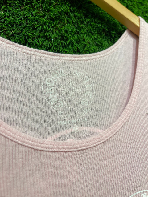 Chrome Hearts Pink Ribbed Tank Sz M
