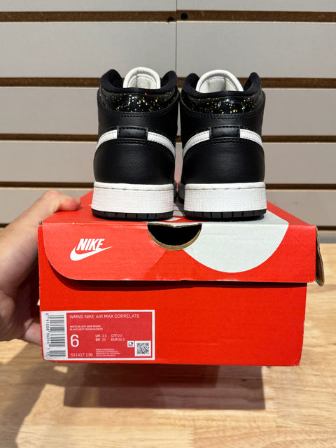 Jordan 1 Mid Black Speckle (GS) Sz 4.5Y