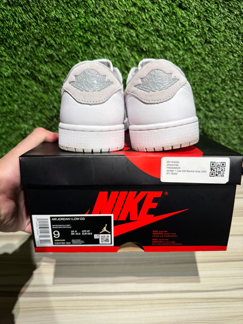 Jordan 1 Low OG Neutral Grey (2021/2024) Sz 9