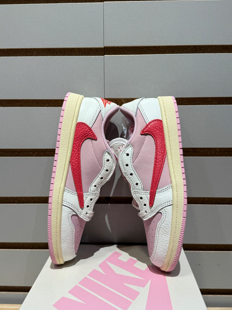 Jordan 1 Retro Low OG SP Travis Scott Sail Tropical Pink (PS) Sz 3Y