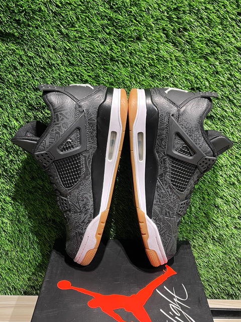 Jordan 4 Retro Laser Black Gum Sz 9