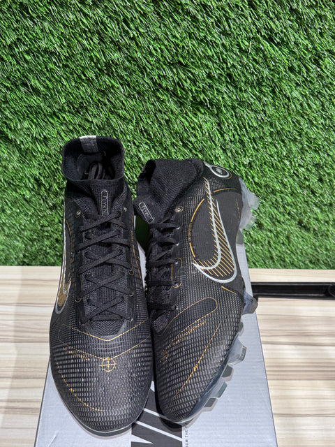 Nike Mercurial Superfly 8 FG Black Metallic Silver Gold Sz 10.5