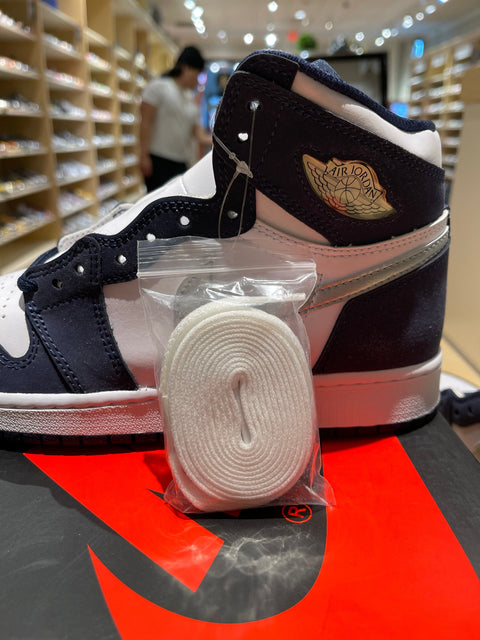 Jordan 1 Low Midnight Navy Wolf Grey (GS)