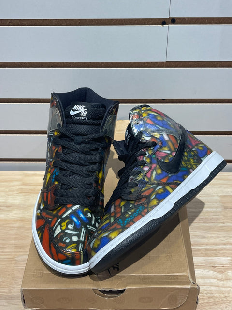 Nike SB Dunk High Concepts Stained Glass Sz 9.5