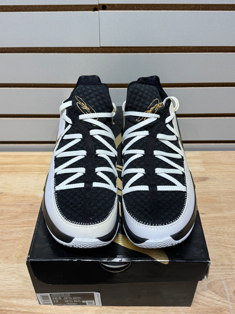 Nike LeBron 17 Low White Metallic Gold Sz 10.5