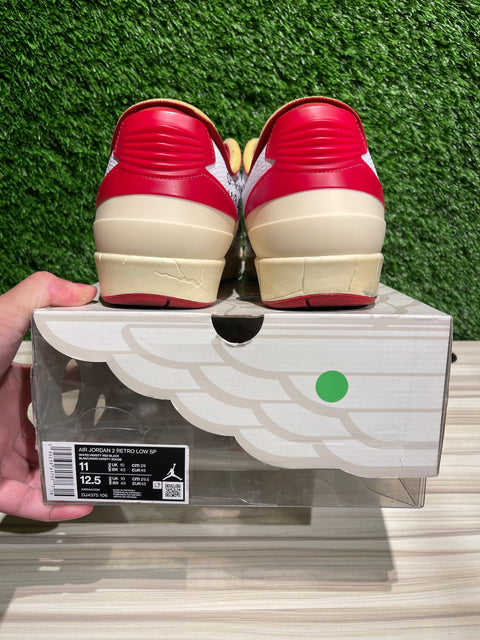 Jordan 2 Retro Low SP Off-White White Red Sz 11