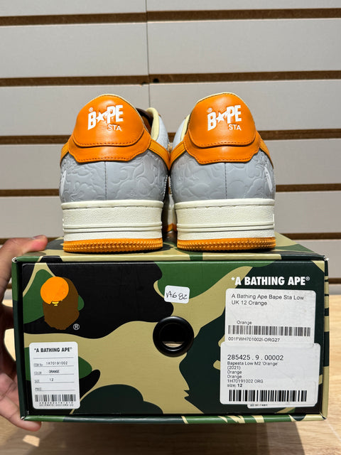 Bapesta Low M2 Orange Sz 12
