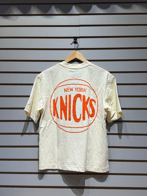 Women's M&N x Melody Ehsani Cream New York Knicks 1970 NBA Champions Cropped Rhinestone T-Shirt Sz S
