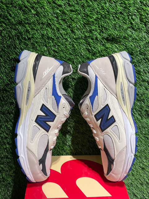 New Balance 990v3 MiUSA White Blue Sz 10M