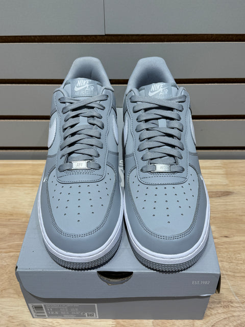 Nike Air Force 1 Low '07 LV8 Carbon Fiber Swoosh Wolf Grey White Sz 11M