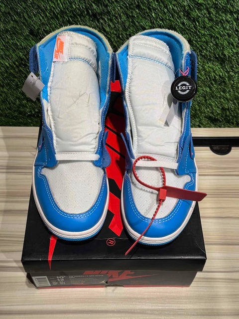 Jordan 1 Retro High Off-White University Blue Sz 10.5..