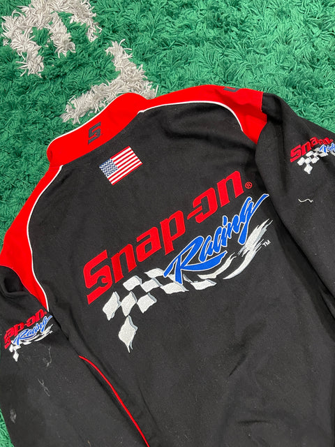 Vintage Snap-on Racing Jacket Red/Black Embroidered Bomber Varsity