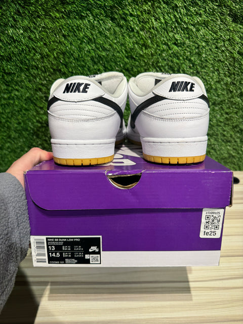 Nike SB Dunk Low Pro White Gum Sz 13