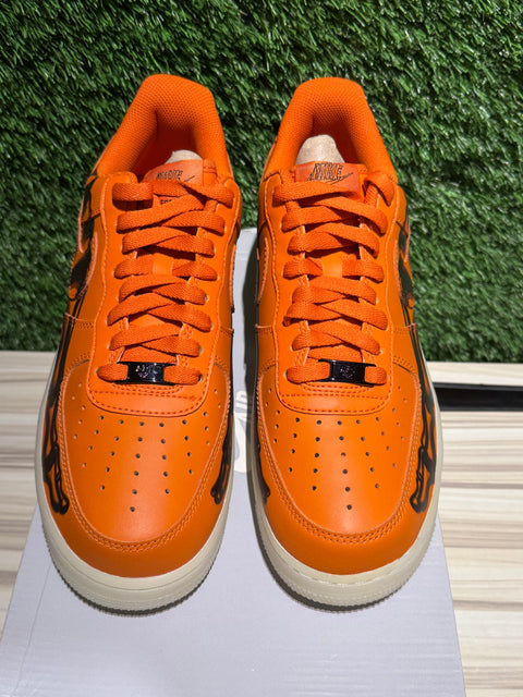 Nike Air Force 1 Low Orange Skeleton Halloween (2020) Sz 9M