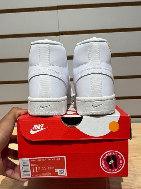Nike Court Royale 2 Mid Triple White (Women's) Sz 10M
