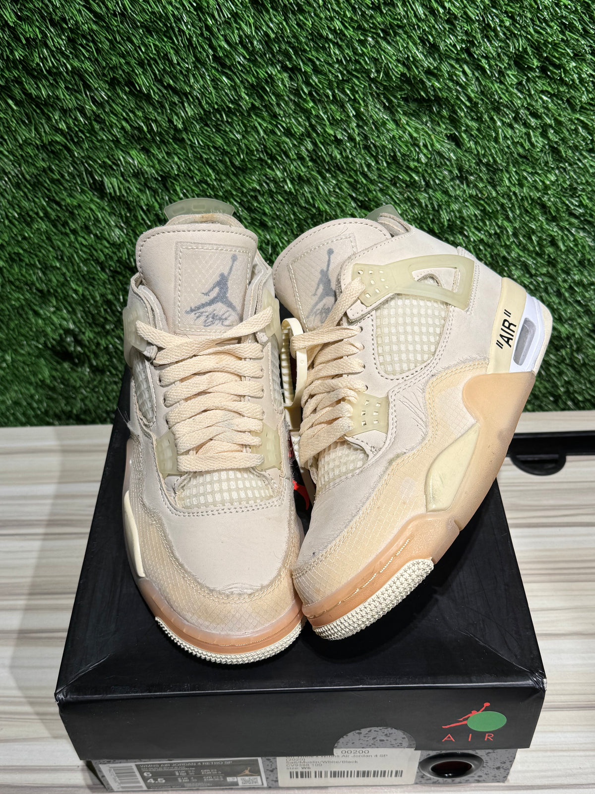 Jordan 4 Retro Off-White Sail athletic sneaker shoes men’s 11 (Women\'s 13.5) Where to Buy the  main image 2