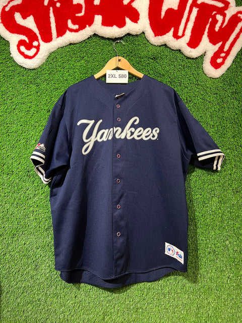 Jeter New York Yankees Majestic USA Made Jersey Sz 2XL