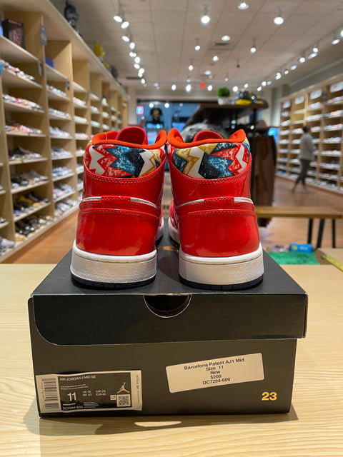 Jordan 1 Mid Barcelona Sweater Red Patent (GS)