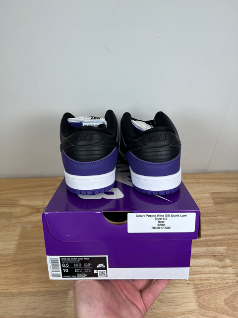 DS Nike SB Court Purple Dunk Low Sz 8.5