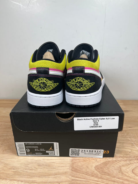 Jordan 1 Low Black Active Fuchsia Cyber