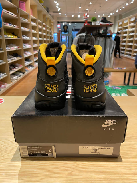 Jordan 9 Retro Dark Charcoal University Gold