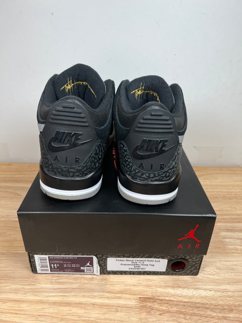 Jordan 3 Retro Tinker Black Cement Gold