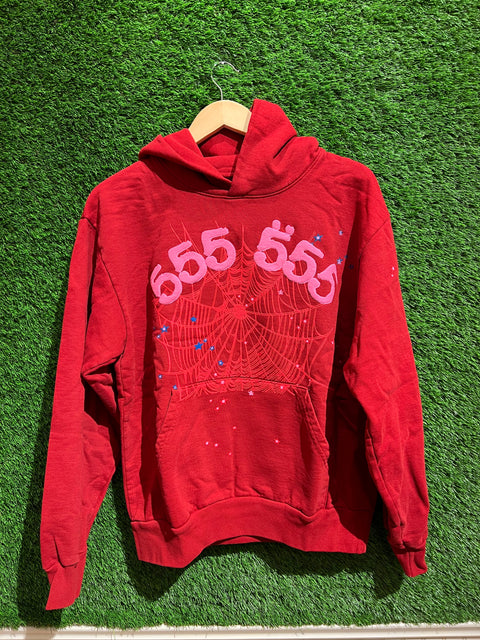 DS SP5DER Hoodie Red Web (multiple sizes)