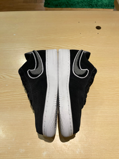 Nike Air Force 1 Low 3D Chenille Swoosh Black Cool Grey