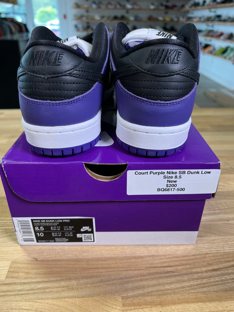 DS Court Purple Nike SB Dunk Low Sz 8.5