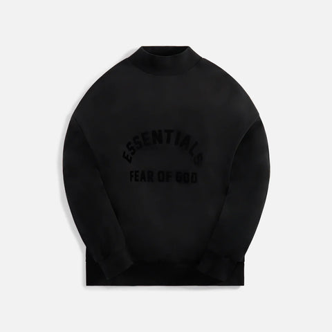 Fear Of God Essentials Jet Black Crewneck Sweater