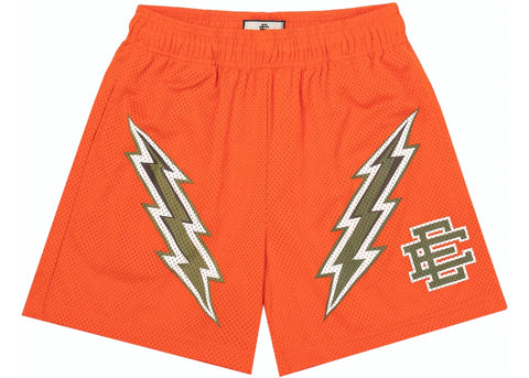 DS Eric Emanuel Orange Bolt Basic Shorts Sz XL