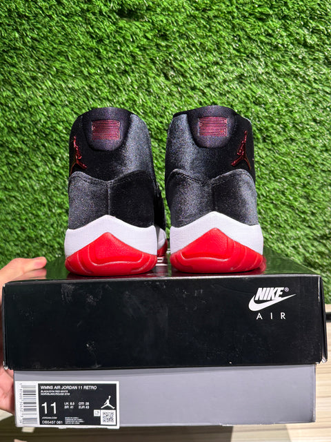Jordan 11 Retro Bred Velvet (Women's) Sz 9.5M/11W