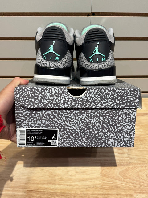 Jordan 3 Retro Green Glow Sz 10.5