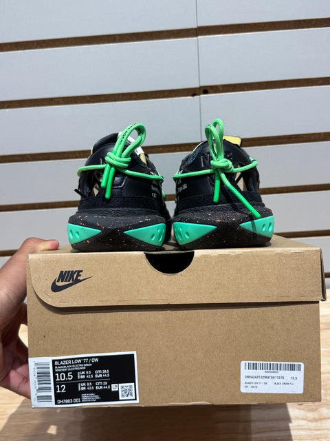 Nike Blazer Low Off-White Black Electro Green Sz 10.5