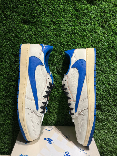 Jordan 1 Retro Low OG SP Fragment x Travis Scott Sail Military Blue Sz 12.5