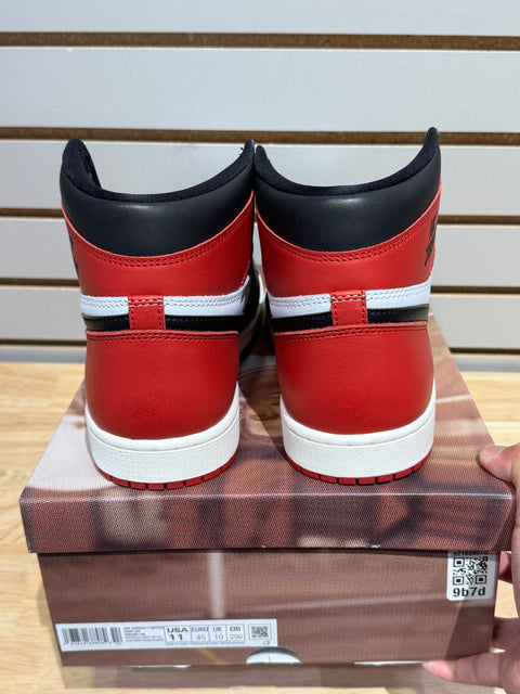 Jordan 1 Retro High OG Black Toe Reimagined Sz 11